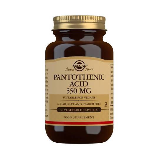  Solgar Pantothenic Acid 550mg 50 Vegecapsules